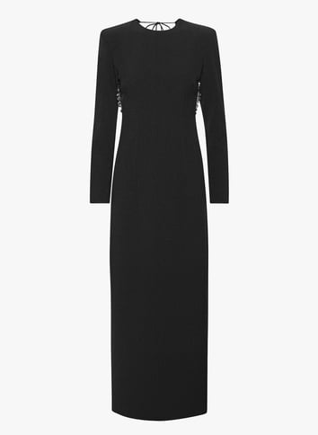 Fitted backless long dress ROTATE Black
